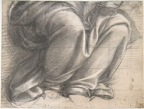 Study of Drapery over the Knees of a Seated Figure, by Fra Bartolomeo (Bartolomeo di Paolo del Fattorino)