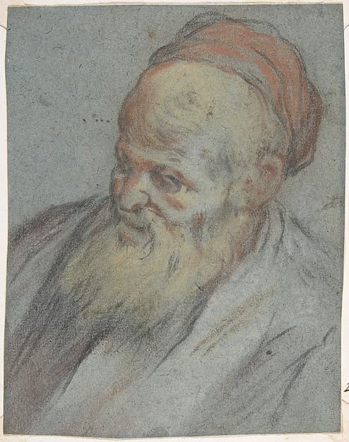 Bust-Length Study of a Bearded Man with Cap in Three-Quarter View, by Jacopo Bassano (Jacopo da Ponte)