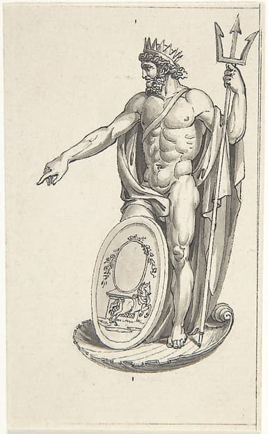 Design for Neptune with an Oval Medallion, by Charles Percier