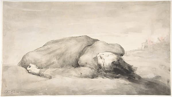 War Scene (A Female Casualty), by Théodule-Augustin Ribot
