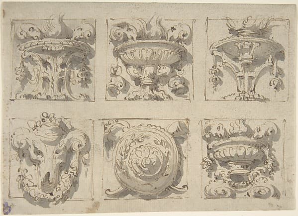 Six Designs for the Decoration of Rectangular Reliefs, by Giuseppe Bernardino Bison