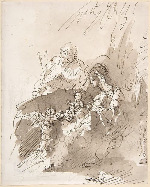The Rest on the Flight into Egypt, by Giuseppe Bernardino Bison