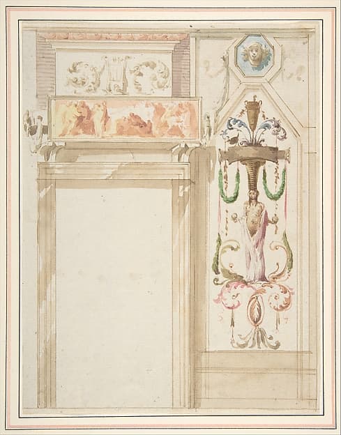 Design for a Wall Decorated with Grotesque, by Giuseppe Bernardino Bison