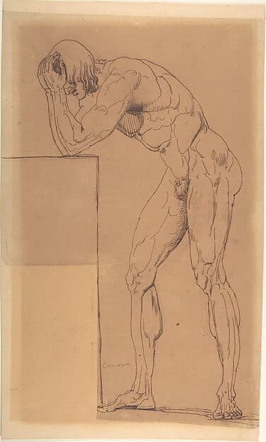 Nude Study, by Anonymous, Italian, early 19th century