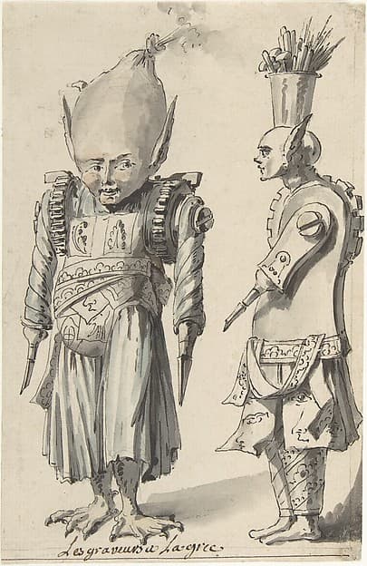 Caricature of Engravers "à la Grecque", by Jean Charles Delafosse