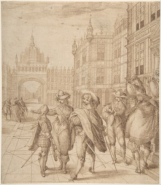Cavaliers in a City Square, by Jean de Saint-Igny