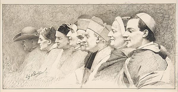 Eight Heads of Ecclesiastics, by Jean-Georges Vibert