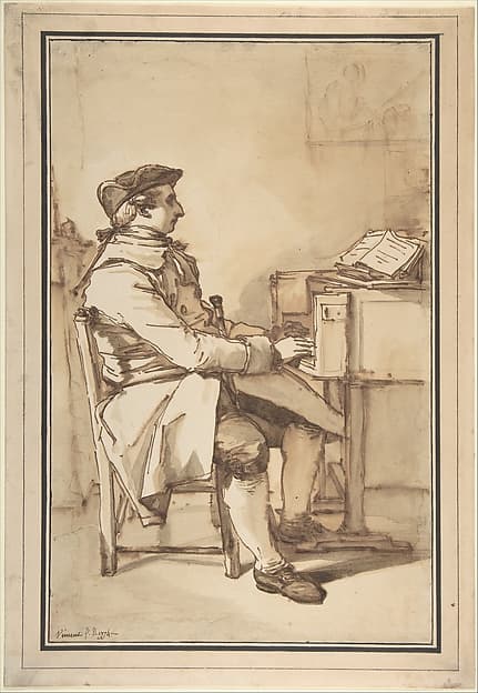 Man Seated at a Keyboard Instrument, by François André Vincent