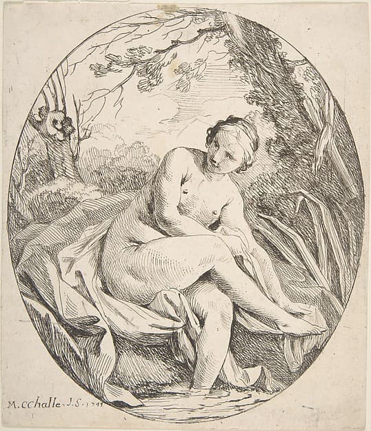 Nymph at a Bath, by Charles Michel Ange Challe