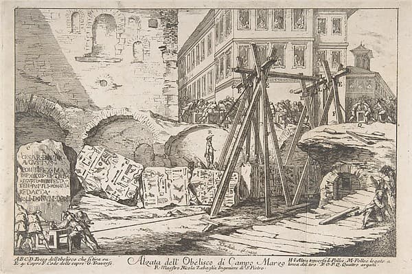 The Excavation of an Obelisk from the Campo Marzo, by Jean Barbault