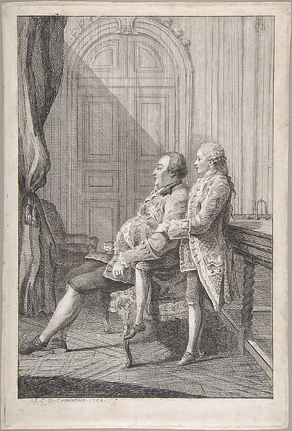 Portrait of Louis-Philippe, Duc d'Orleans and His Son Louis-Phillipe Joseph, Duc de Chartres, by Louis de Carmontelle