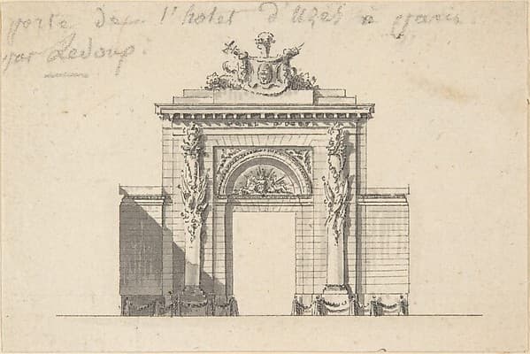 Portal of the Hôtel d'Uzès by Ledoux, by Anonymous, French, 18th century
