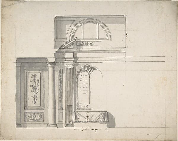 Design for a monument, by Anonymous, French, 18th century