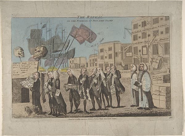 The Repeal, or the Funeral of Miss Ame-Stamp, by Anonymous, British, 18th century