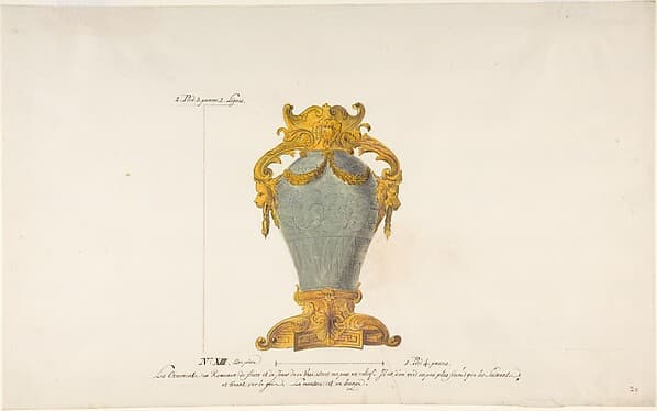 Design for a Mounted Chinese Vase, by Anonymous, French, 18th century