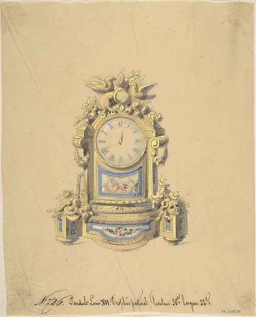 Design for a Clock, by Anonymous, French, 19th century