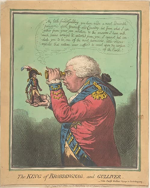 The King of Brobdingnag and Gulliver.–Vide. Swift's Gulliver: Voyage to Brobdingnag, by James Gillray