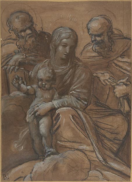 The Virgin and Child with Two Male Saints, by Giacomo Cavedone
