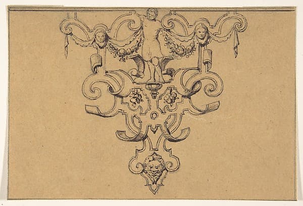 Design for Strapwork Ornament, by Anonymous, French, 19th century