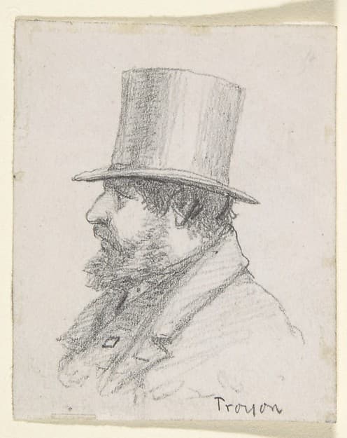 Portrait of Troyon, by Anonymous, French, 19th century