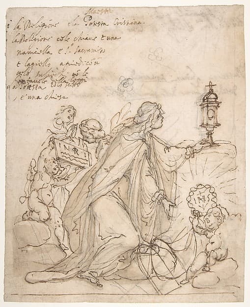 Religion Kneeling before a Monstrance, Attended by Putti, by Cigoli (Ludovico Cardi)