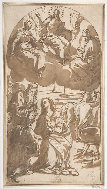 The Martyrdom of Saint Lucy (Her Last Communion before Being Dragged by Oxen), by Giovanni Battista Maganza il Giovane