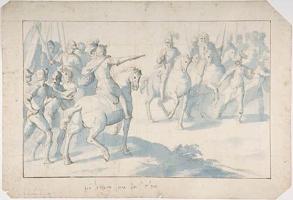 Mounted Warrior with a Baton Giving Orders to His Troops, by Belisario Corenzio
