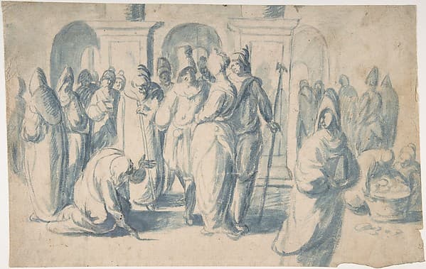 Christ and the Woman Taken in Adultery, by Belisario Corenzio