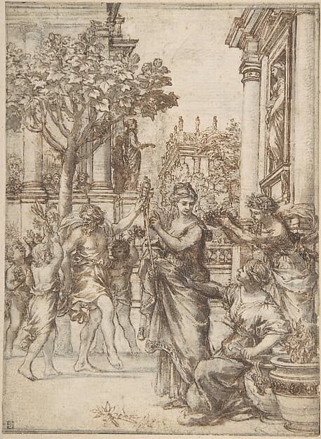 The Triumph of Nature Over Art (design for an engraving of 'De Florum Cultura'), by Pietro da Cortona (Pietro Berrettini)