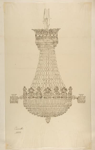 Design for a Chandelier, by Anonymous, French, 19th century