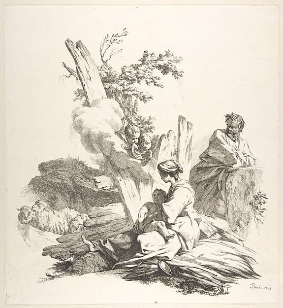 The Flight Into Egypt, by Jean-Baptiste Marie Pierre