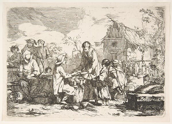 Village Marketplace (Le Marché de Village), by Jean-Baptiste Marie Pierre