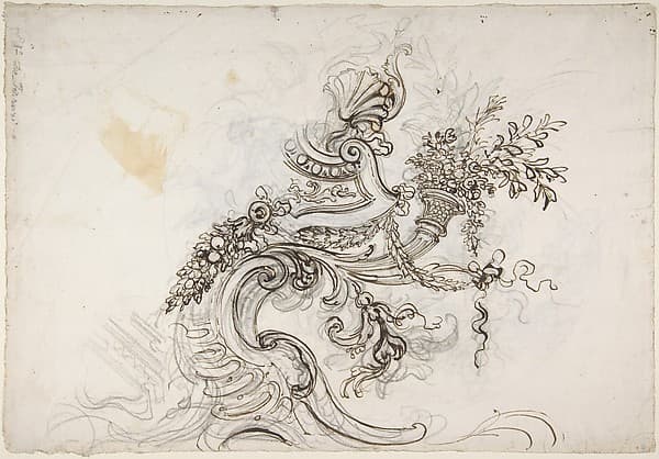 Design for a Ceiling Decoration (recto); Daphne Pursued by Apollo (verso), by Lorenzo de' Ferrari