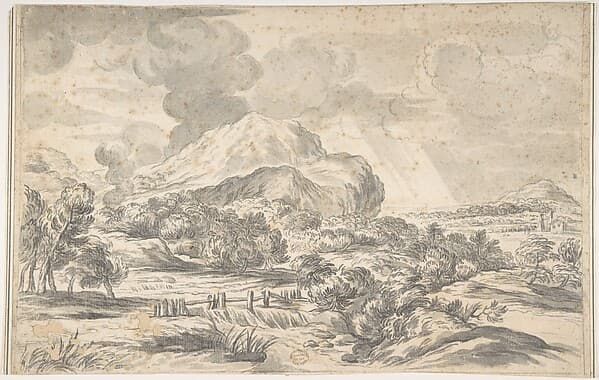 Landscape with Mountains in the Distance, by Ciro Ferri