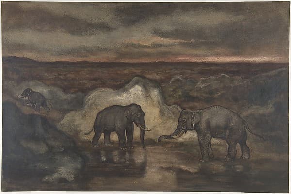 Elephants by a Pool, by Antoine-Louis Barye