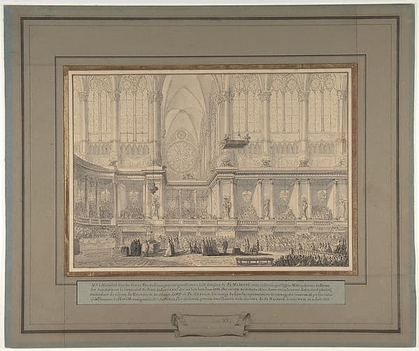 The Anointing of Louis XVI at His Coronation in Reims Cathedral, June 11, 1775, by François Joseph Belanger