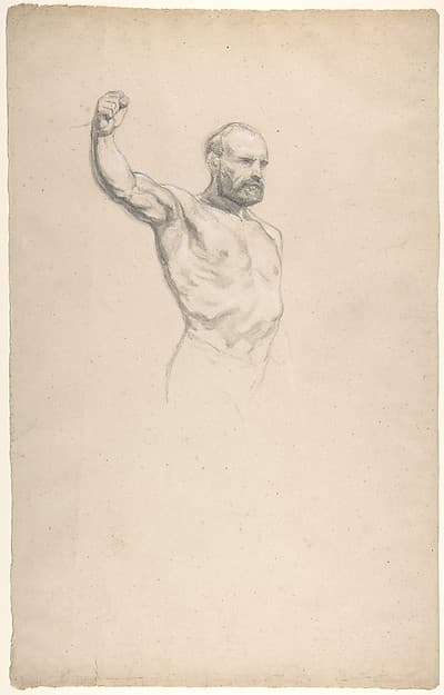 Bearded, bare-chested male figure, study for "The Horse Fair", by Rosa Bonheur