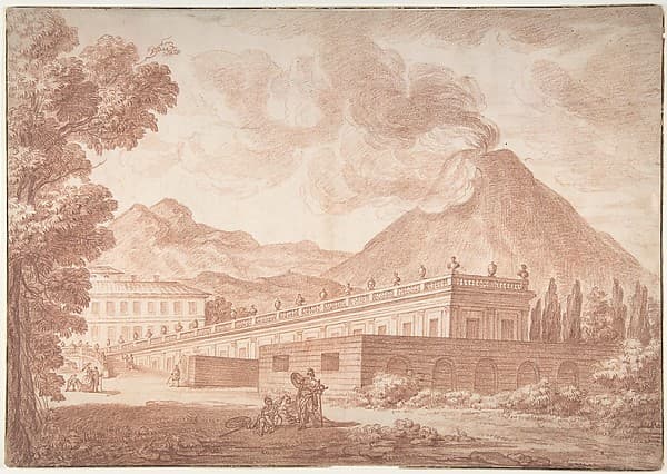 The Palazzo Reale at Pórtici with Vesuvius in the Background, by Louis Chaix