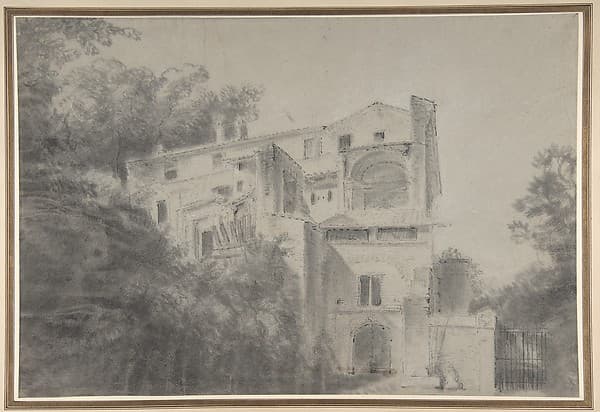 View of the Palazza Madama, Rome (?), by Charles Michel Ange Challe