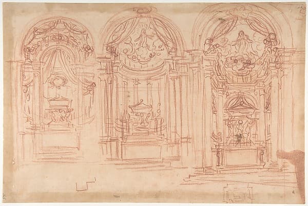 Design for a Catafalgue Used on the Occasion of the Canonization of Saint Mary Magdalen de' Pazzi, Florence, 1669, by Baldassarre Franceschini (il Volterrano)