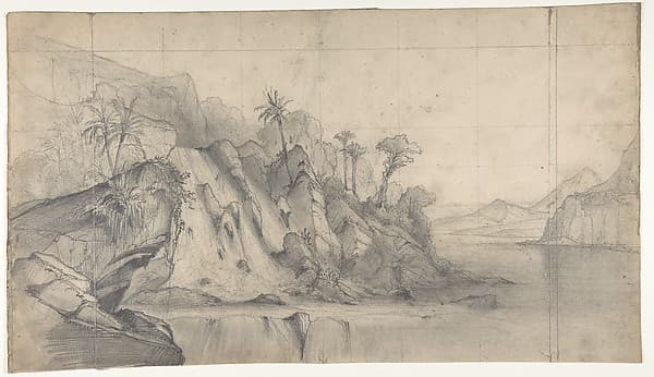 Design for a Stage Set at the Opéra, Paris (recto); Design for a doorway (verso), by Eugène Cicéri