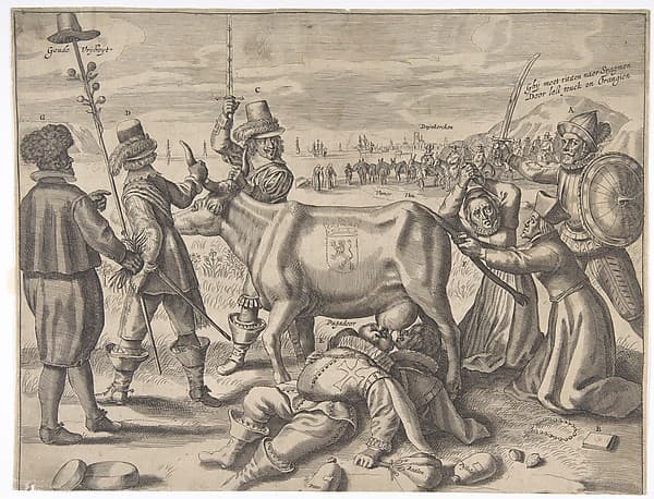 Struggle over the Flemish Milch-Cow, by Crispijn de Passe the Younger