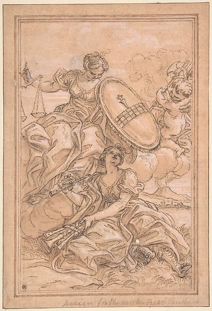Allegorical Composition: Music and Justice with the Spinola Arms, by Giovanni Battista Gaulli (Il Baciccio)