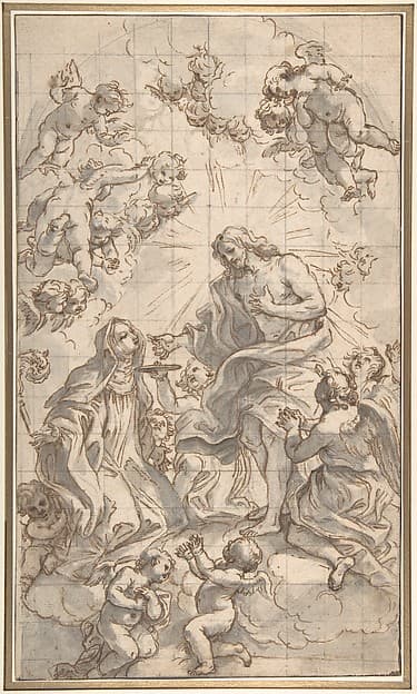Christ Giving the Host to a Holy Abbess, by Giovanni Battista Gaulli (Il Baciccio)