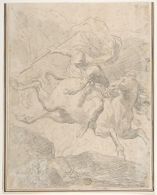 Marcus Curtius Leaping into the Chasm, by Gaetano Gandolfi