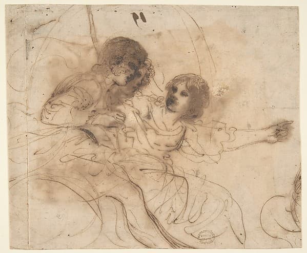 Youth in a Chariot with Attendant Young Woman, by Guercino (Giovanni Francesco Barbieri)