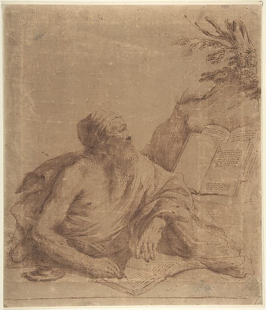 Saint Jerome Writing, by Guercino (Giovanni Francesco Barbieri)