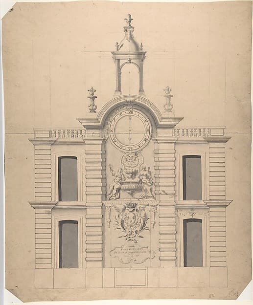 Elevation of the Pompe de la Samaritaine, Paris, by Robert de Cotte