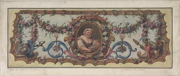 Design for a Tapestry Seat of a Sofa, by Charles Antoine Coypel