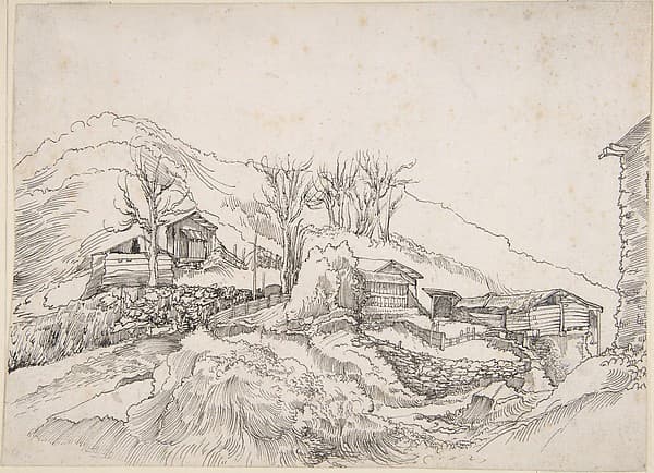 Cottages in a Rocky Landscape, by Wolfgang Huber